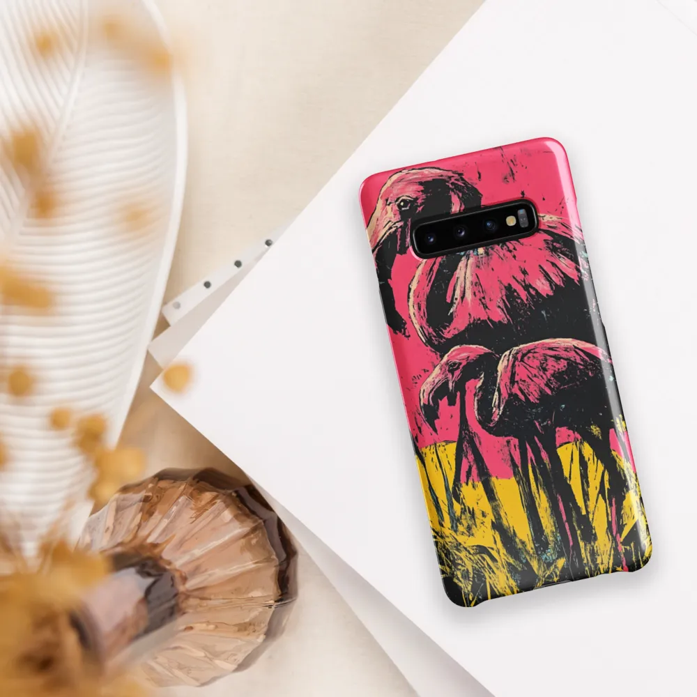 Flamingo Duet: A Pop Art Expression | Phone Case |  S10 Plus | Snap Case | Glossy