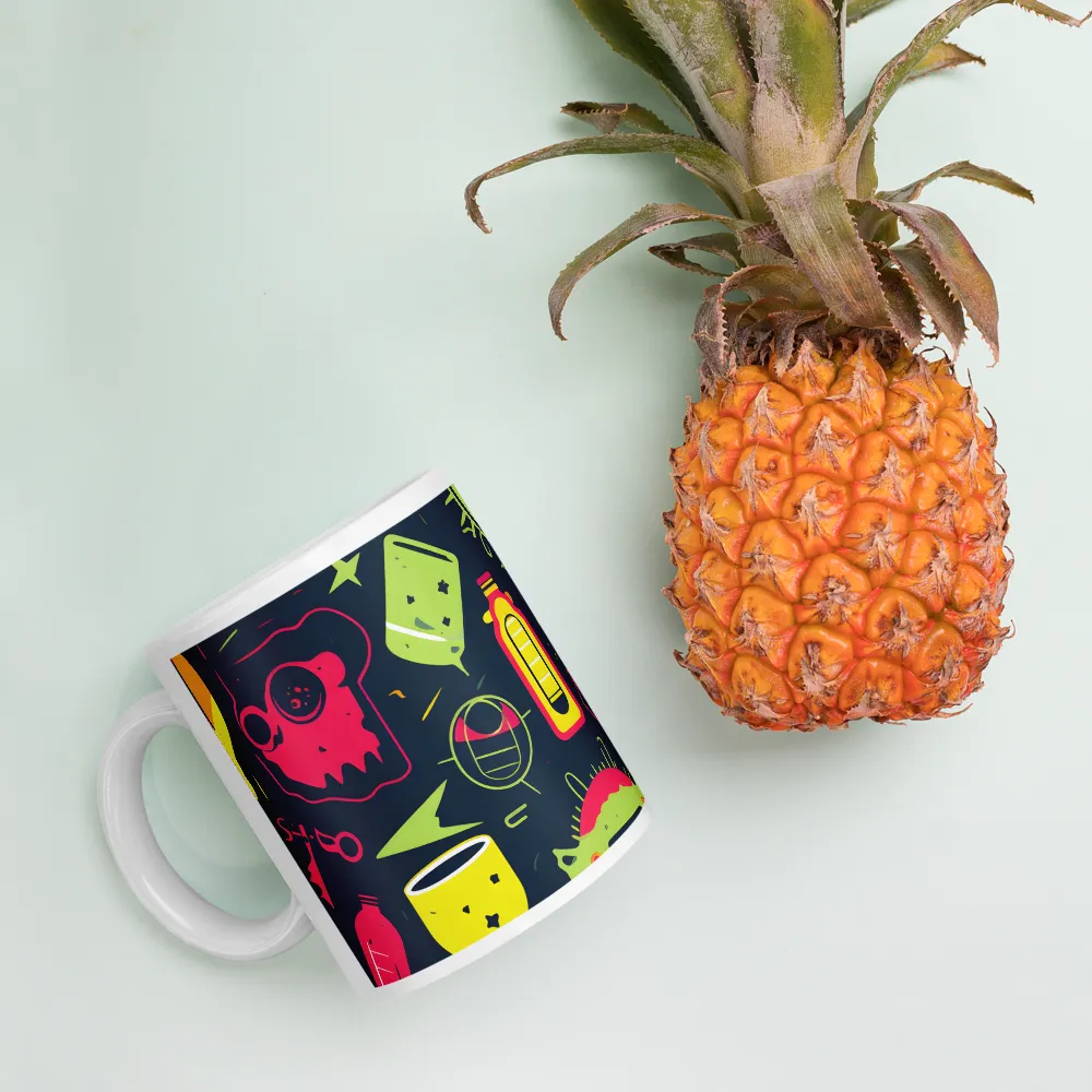 Neon Revelry: A Quirky Exploration of Modern Pop Art | Mugs | Multiple Sizes & Colors