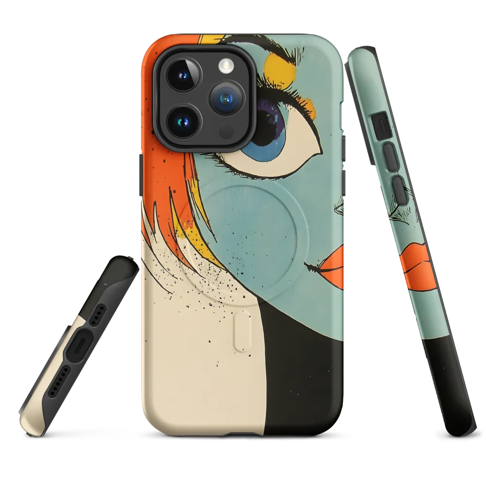 Vivid Expressions: A Portrait in Blue | Phone Case |  14 Pro Max | MagSafe® Tough Case | Matte