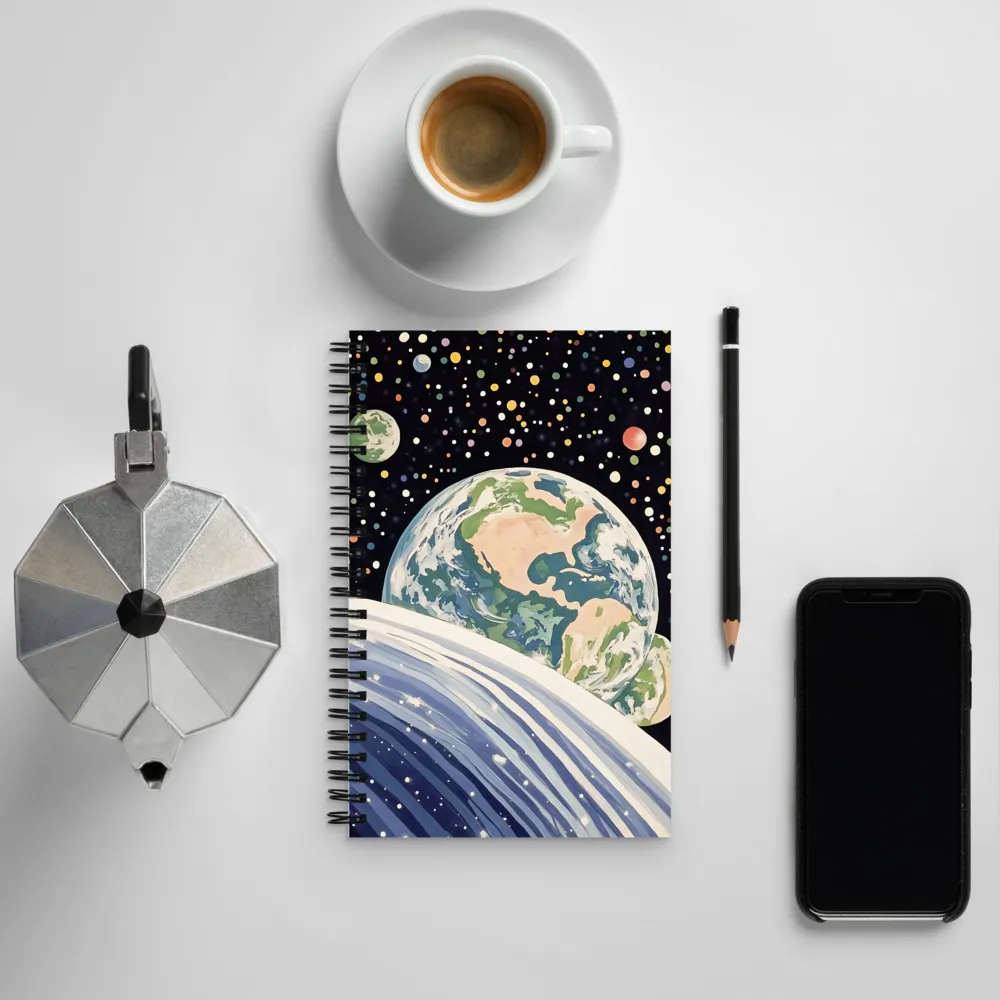 Celestial View: A Surreal Journey Through Space | Spiral Notebook