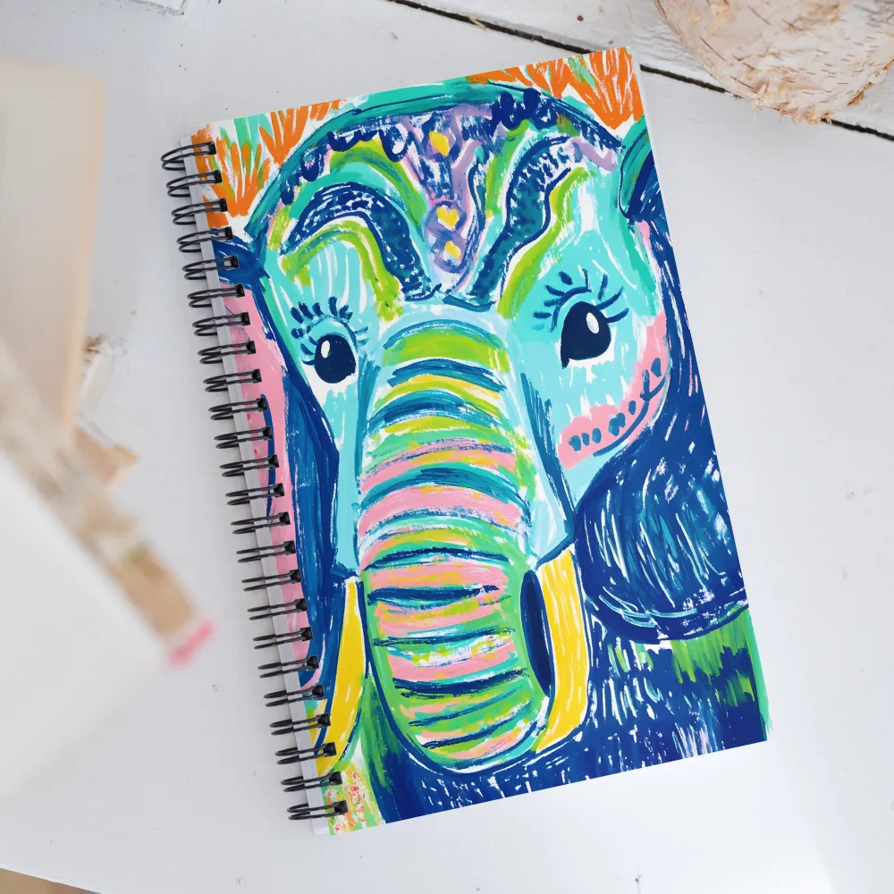 Whimsical Elephant Portrait | Spiral Notebook