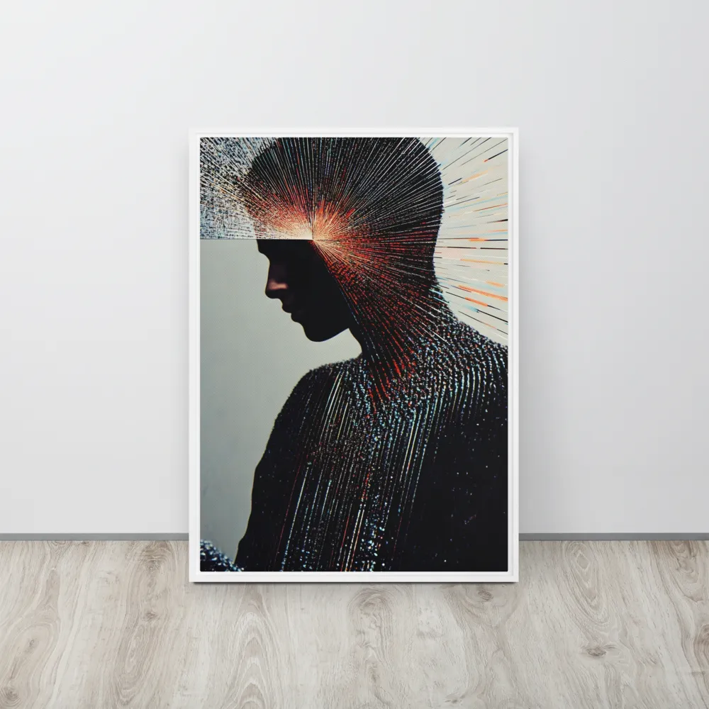 Radiant Reflection: An Abstract Journey of Thought | Canvas with White Frame | 20″×28″