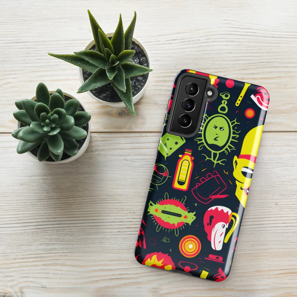 Neon Revelry: A Quirky Exploration of Modern Pop Art | Phone Case |  S21 | Tough Case | Glossy