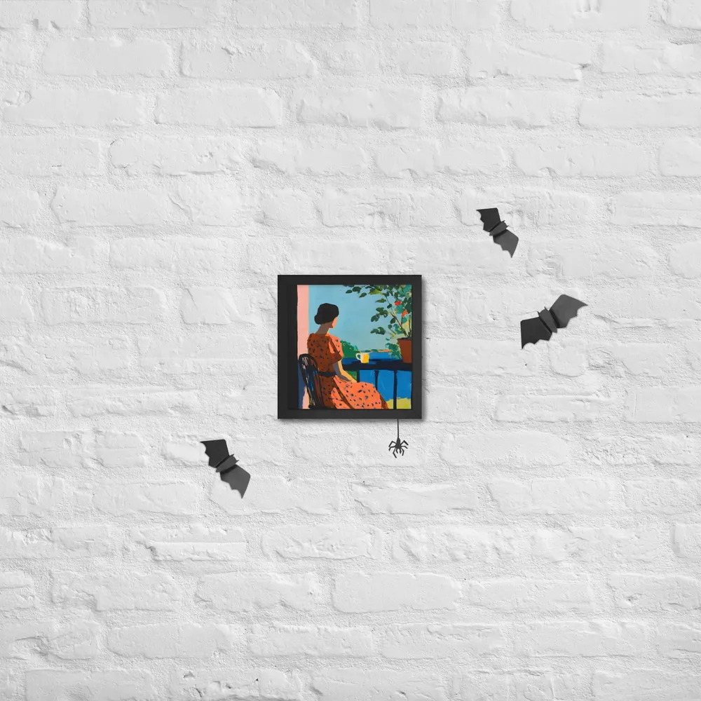 Balcony Reverie 
 Poster with Black Frame | 10″x 10″