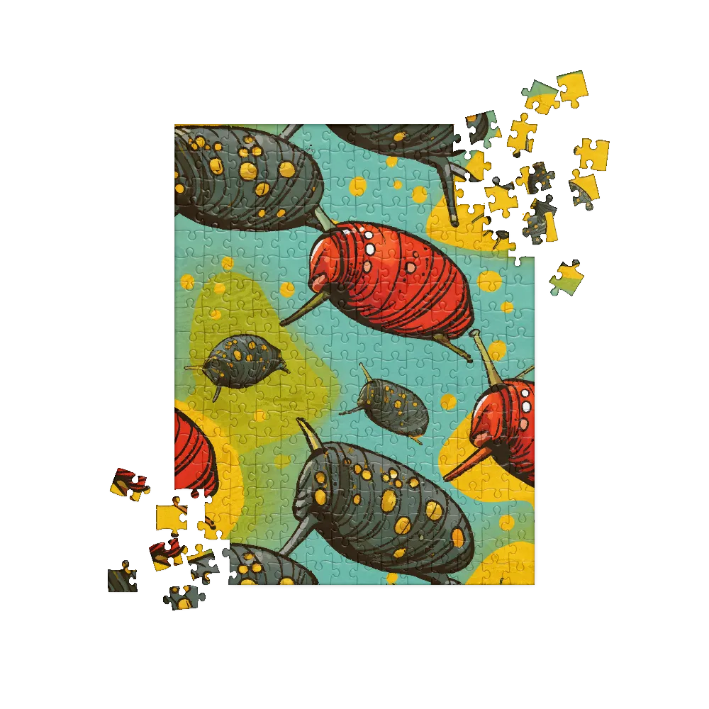Whimsical Snails in Motion