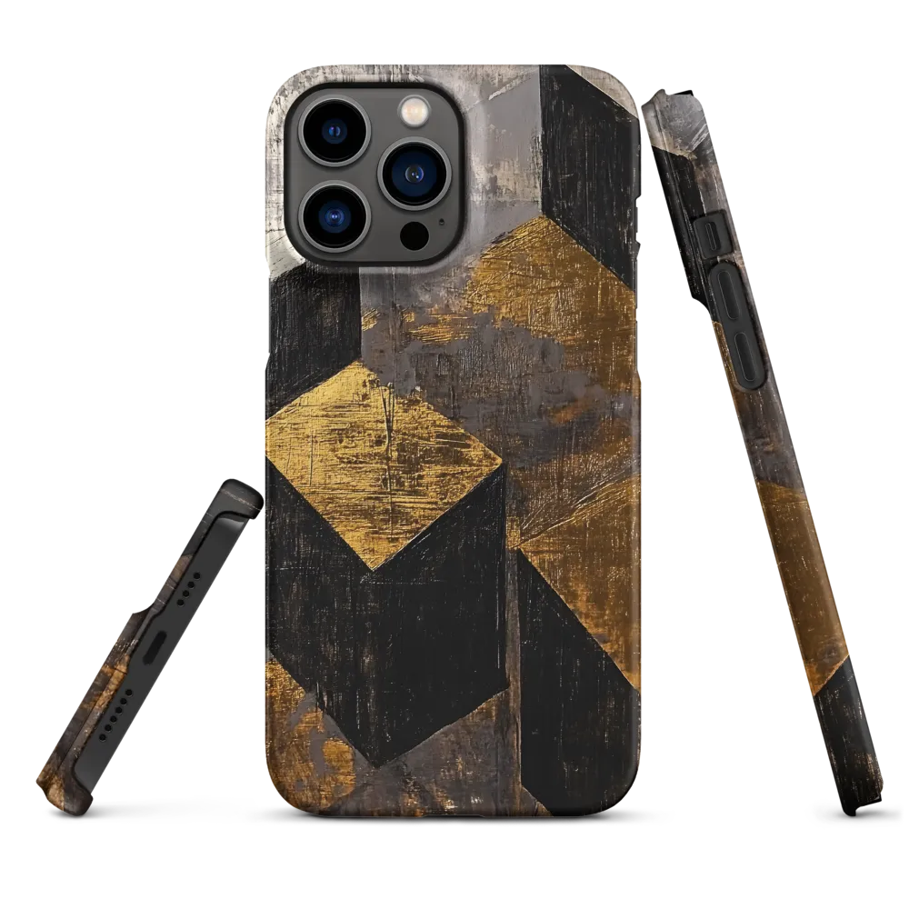 Geometric Harmony in Gold and Black | Phone Case |  13 Pro Max | Snap Case | Matte
