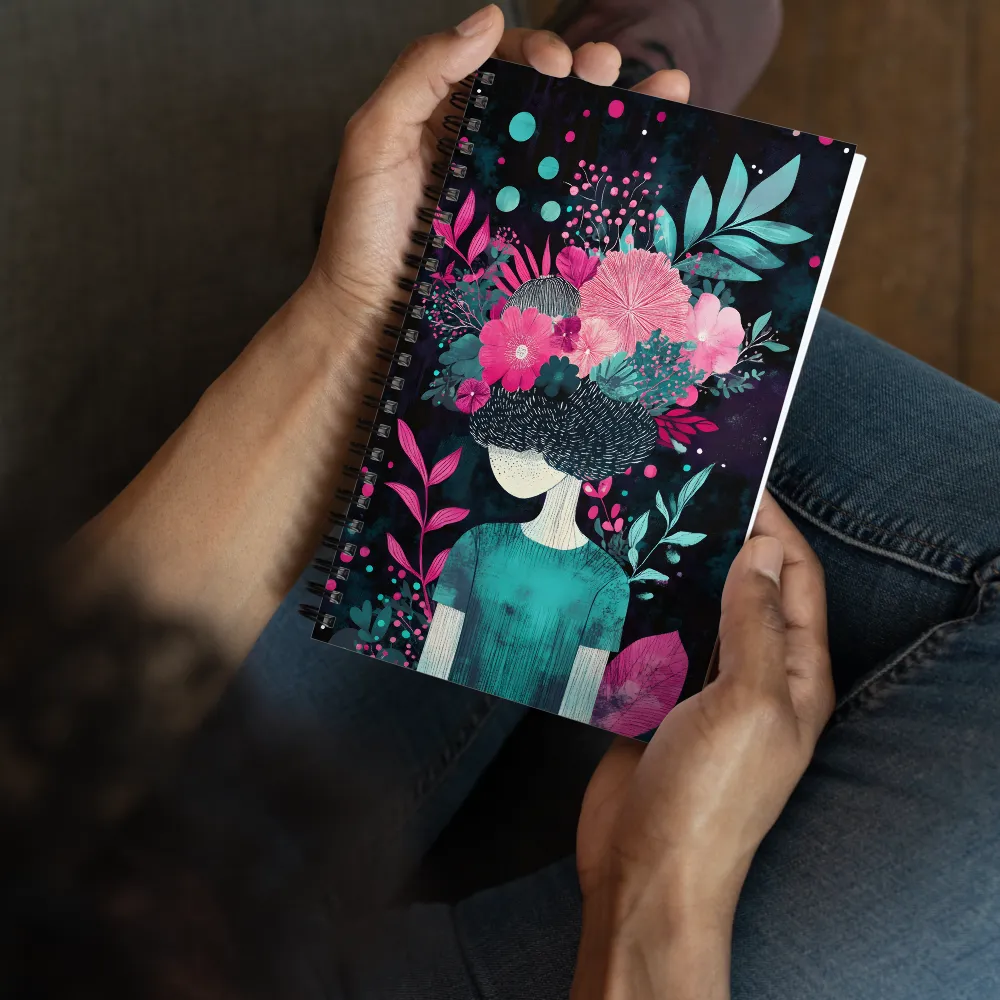 Floral Harmony: A Portrait of Serenity | Spiral Notebook