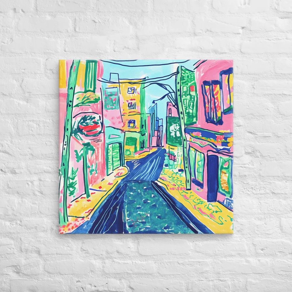 Dreamy Street in Vibrant Hues | Canvas | 28″×28″