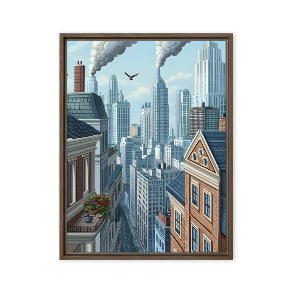 Urban Symphony | Canvas with Brown Frame | 24″×32″
