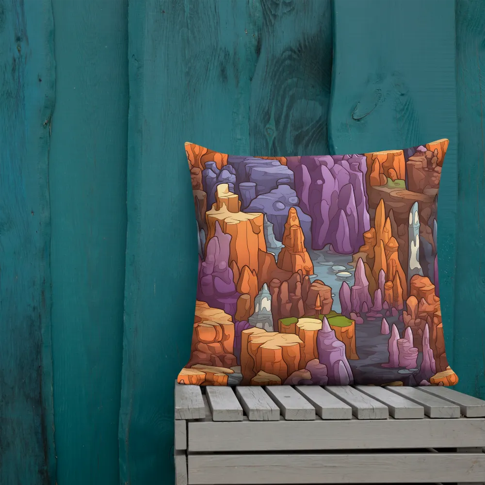 Vibrant Rockscape: A Digital Odyssey | Pillow | 22″×22″