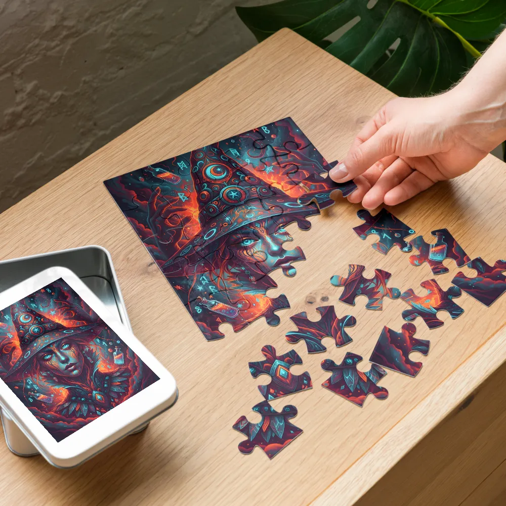 Moonlit Spellcaster 
 Jigsaw Puzzle in Tin Box