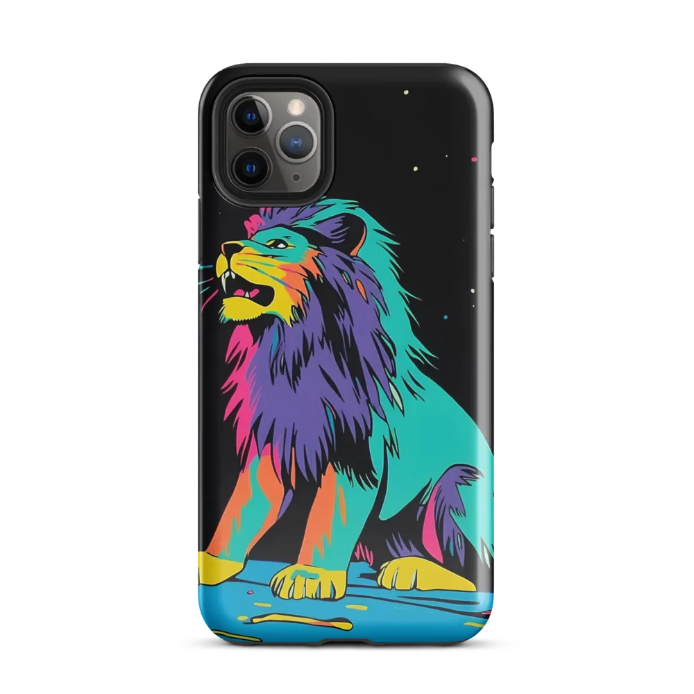 Roaring Colors: The Neon Lion | Phone Case |  11 Pro Max | Tough Case | Glossy