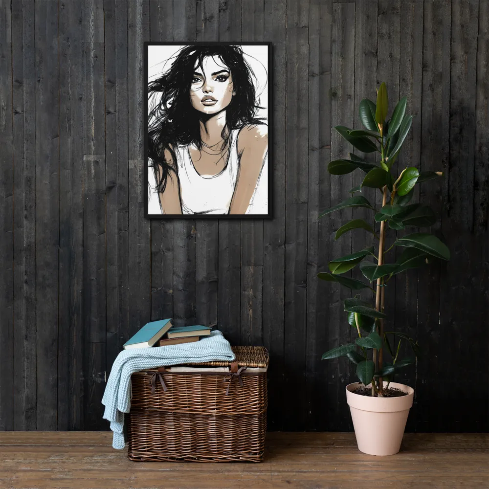 Whispers of Elegance | Canvas with Black Frame | 20″×28″