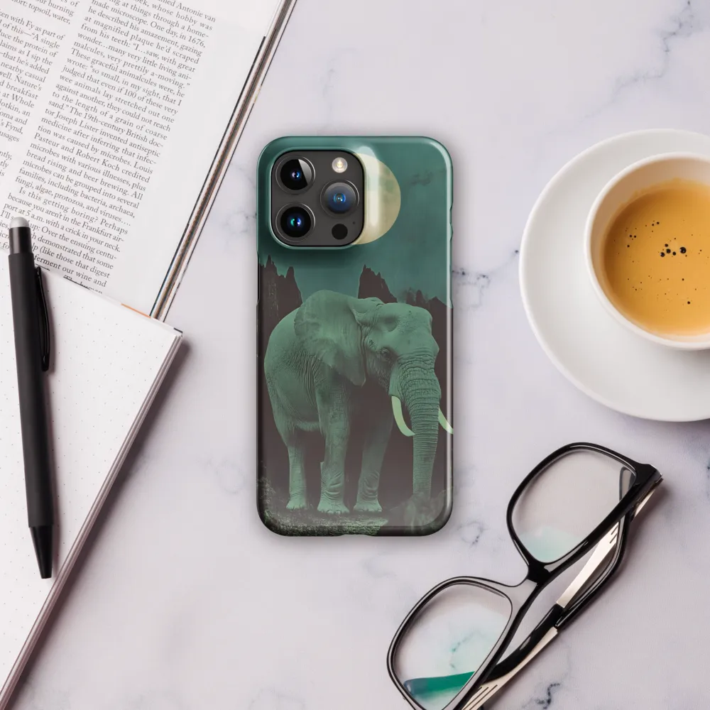 Ethereal Presence: Elephant Under a Full Moon | Phone Case |  15 Pro Max | Snap Case | Glossy