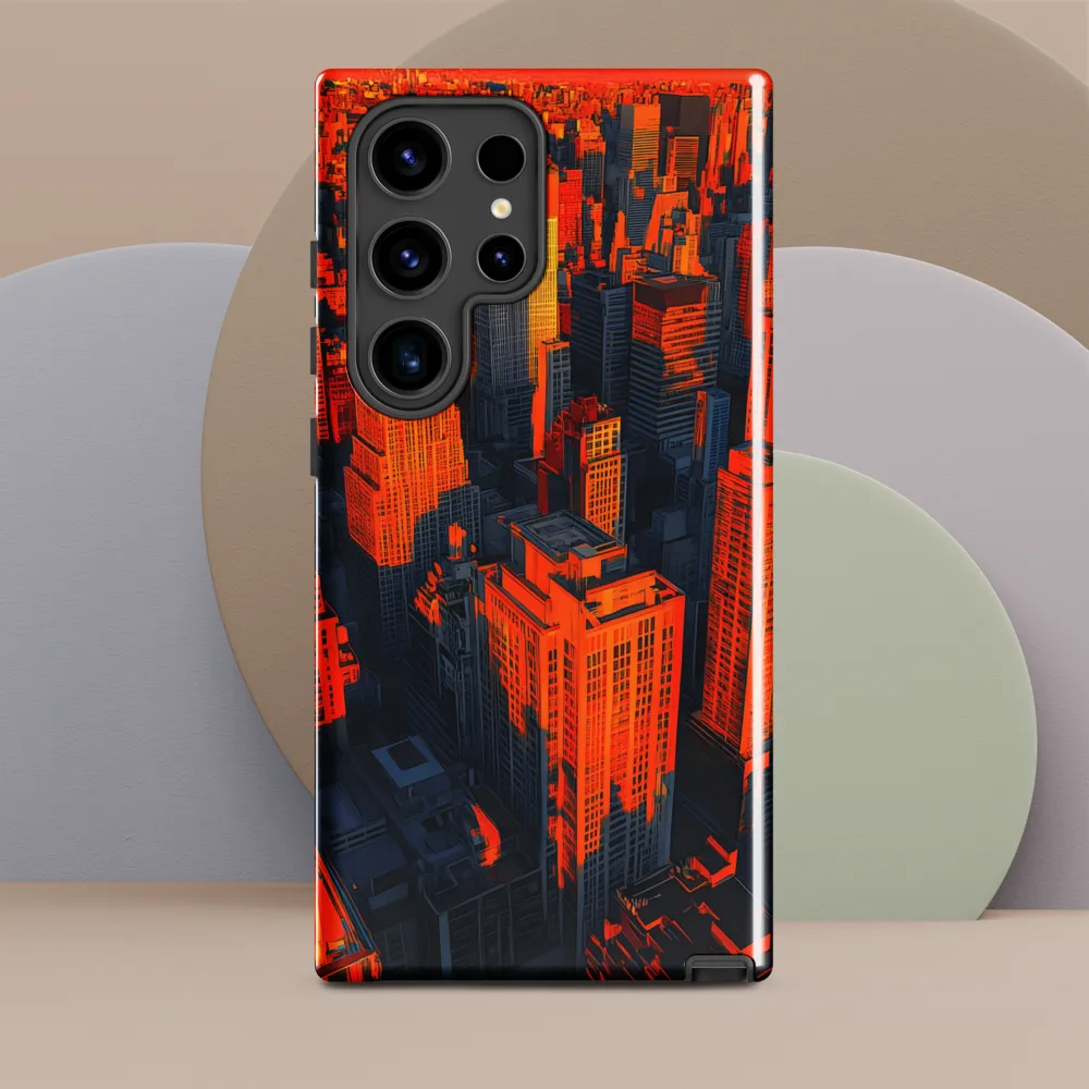 Urban Dawn: A Digital Ode to Skyscrapers | Phone Case |  S24 Ultra | Tough Case | Glossy