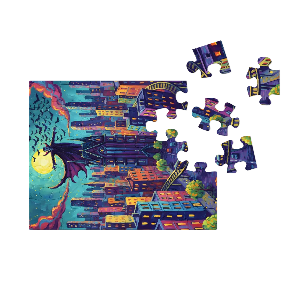Nocturne: Vampire Over the City 
 Jigsaw Puzzle in Tin Box
