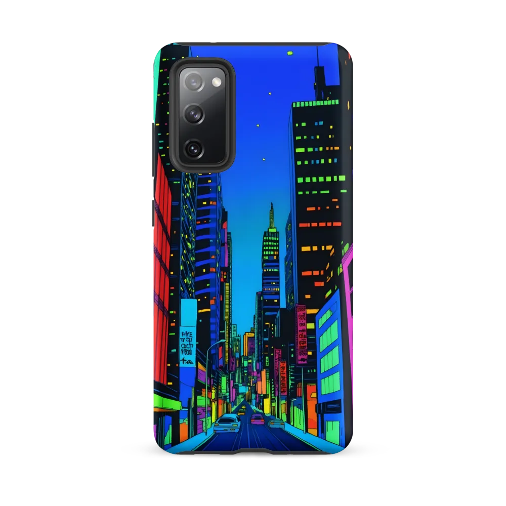 Neon Dreamscape: A Futuristic City at Dusk | Phone Case |  S20 FE | Tough Case | Matte