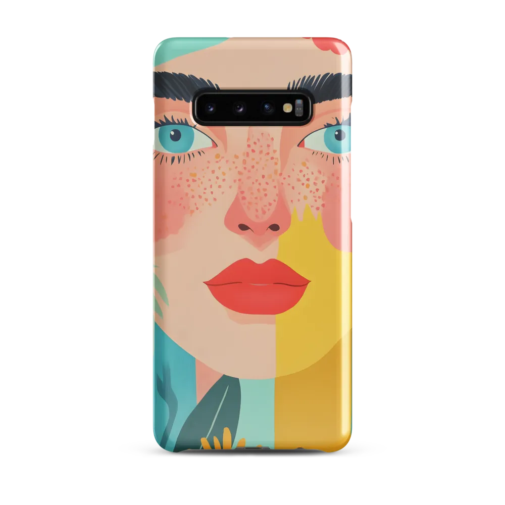 Floral Serenity: A Modern Portrait | Phone Case |  S10 Plus | Snap Case | Glossy