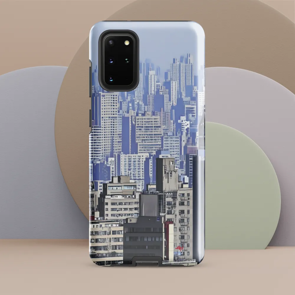 Urban Symphony: A Cityscape in Blues and Grays