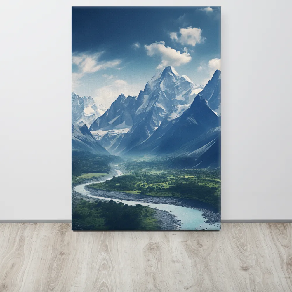 Majestic Serenity: A Landscape of Mountains and Rivers | Canvas | 24″×36″