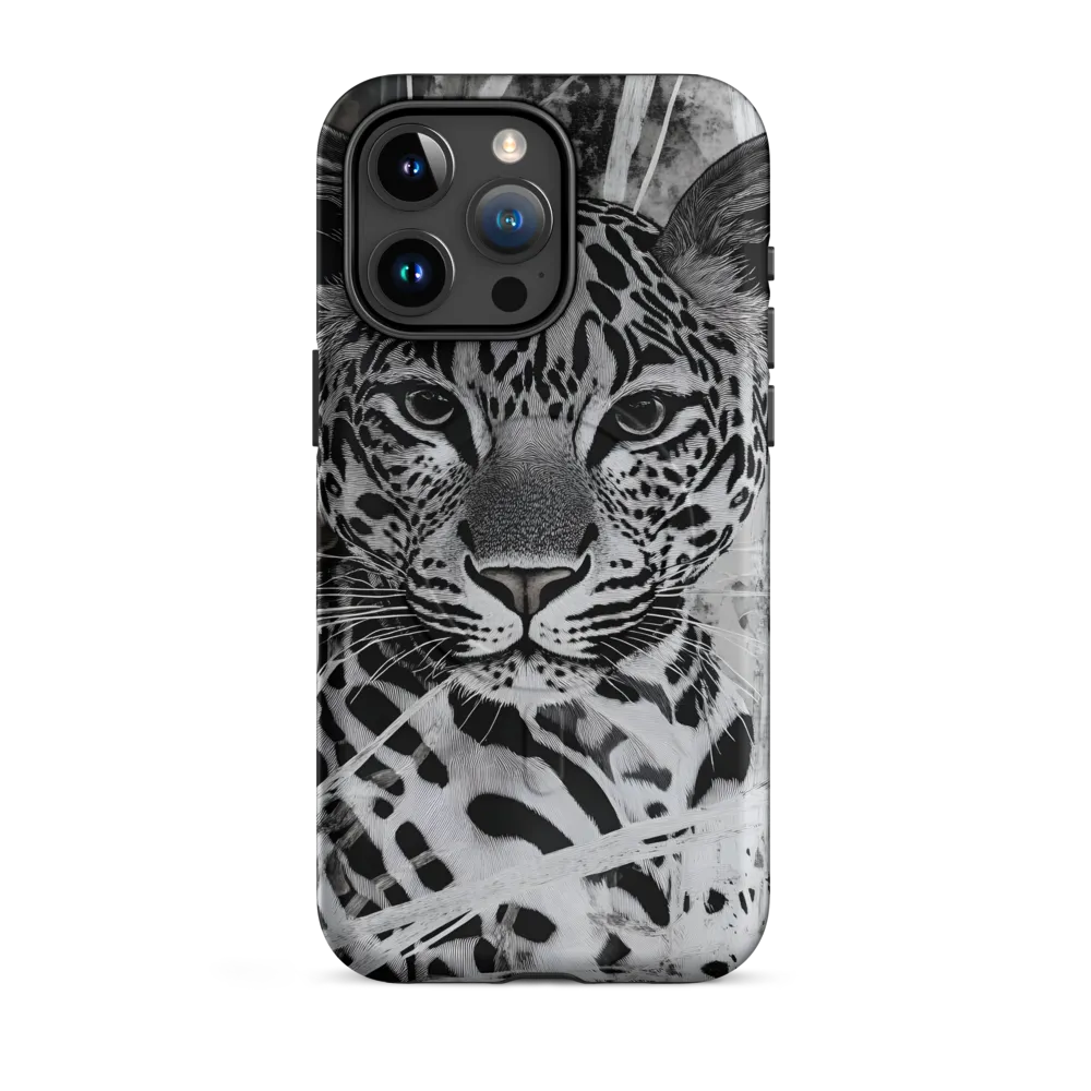Majestic Gaze: The Leopard's Portrait | Phone Case |  15 Pro Max | MagSafe® Tough Case | Matte