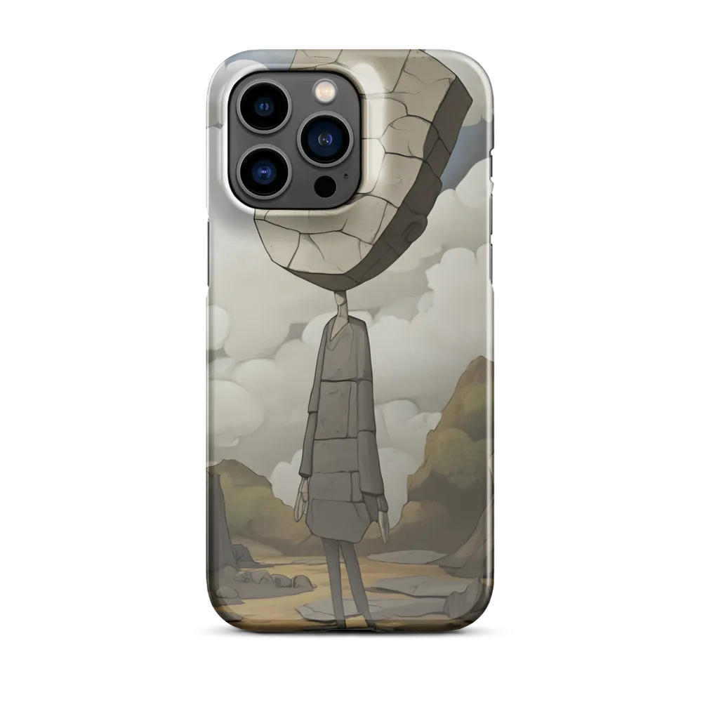 Whimsical Stone Figure in a Rocky Landscape | Phone Case |  14 Pro Max | Snap Case | Glossy