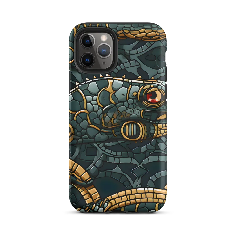 Reptilian Elegance: A Digital Art Nouveau Tapestry