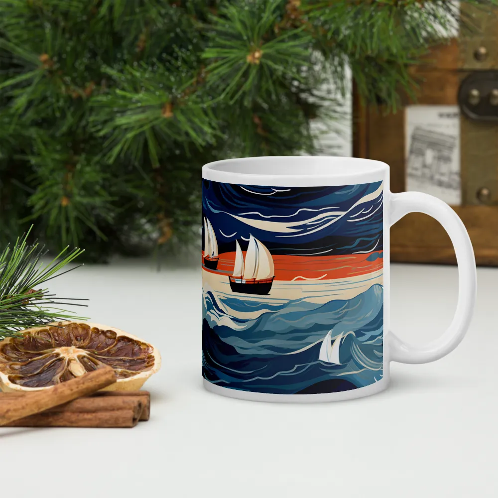 Ocean Whispers: A Voyage at Dusk | Mugs | Multiple Sizes & Colors