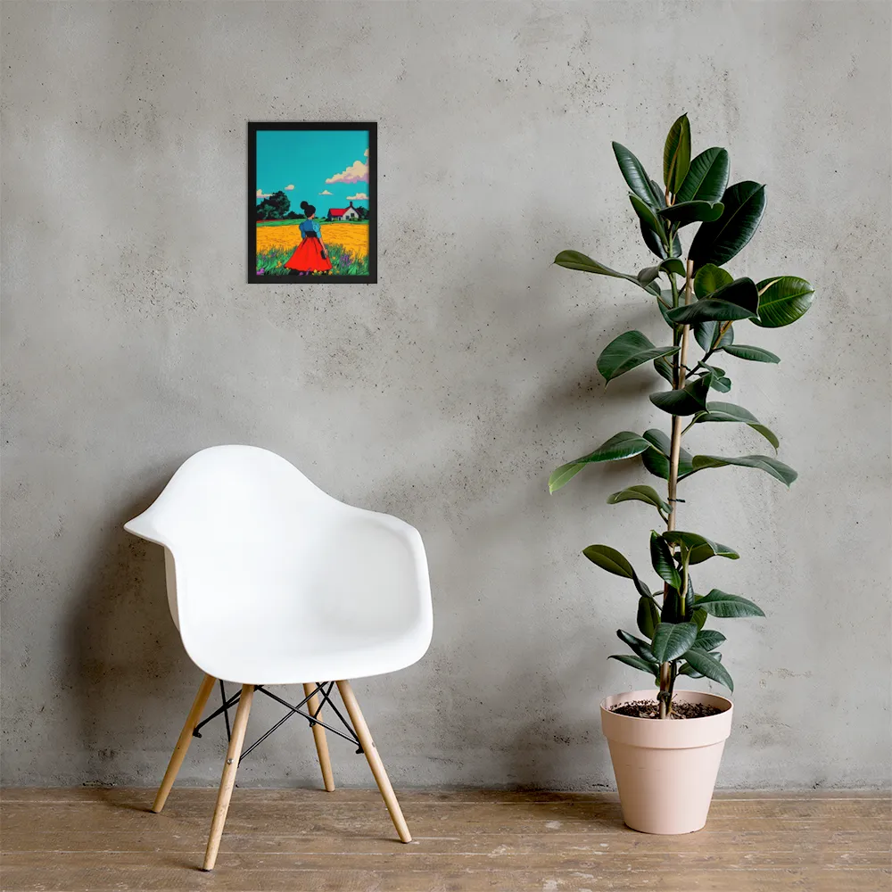 Whispers of a Sunlit Meadow | Poster with Black Frame | 11″×14″