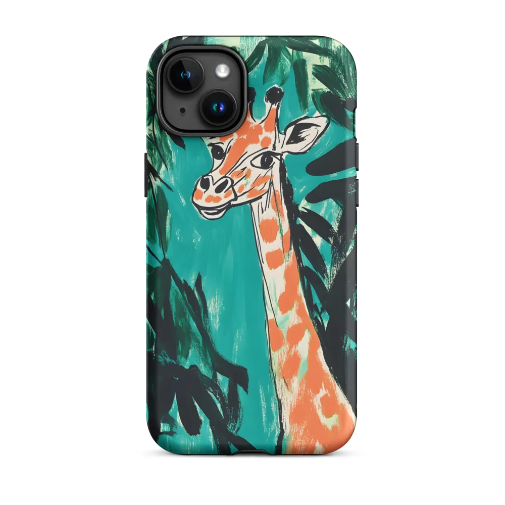 Curious Giraffe in Lush Greenery | Phone Case |  15 Plus | Tough Case | Matte