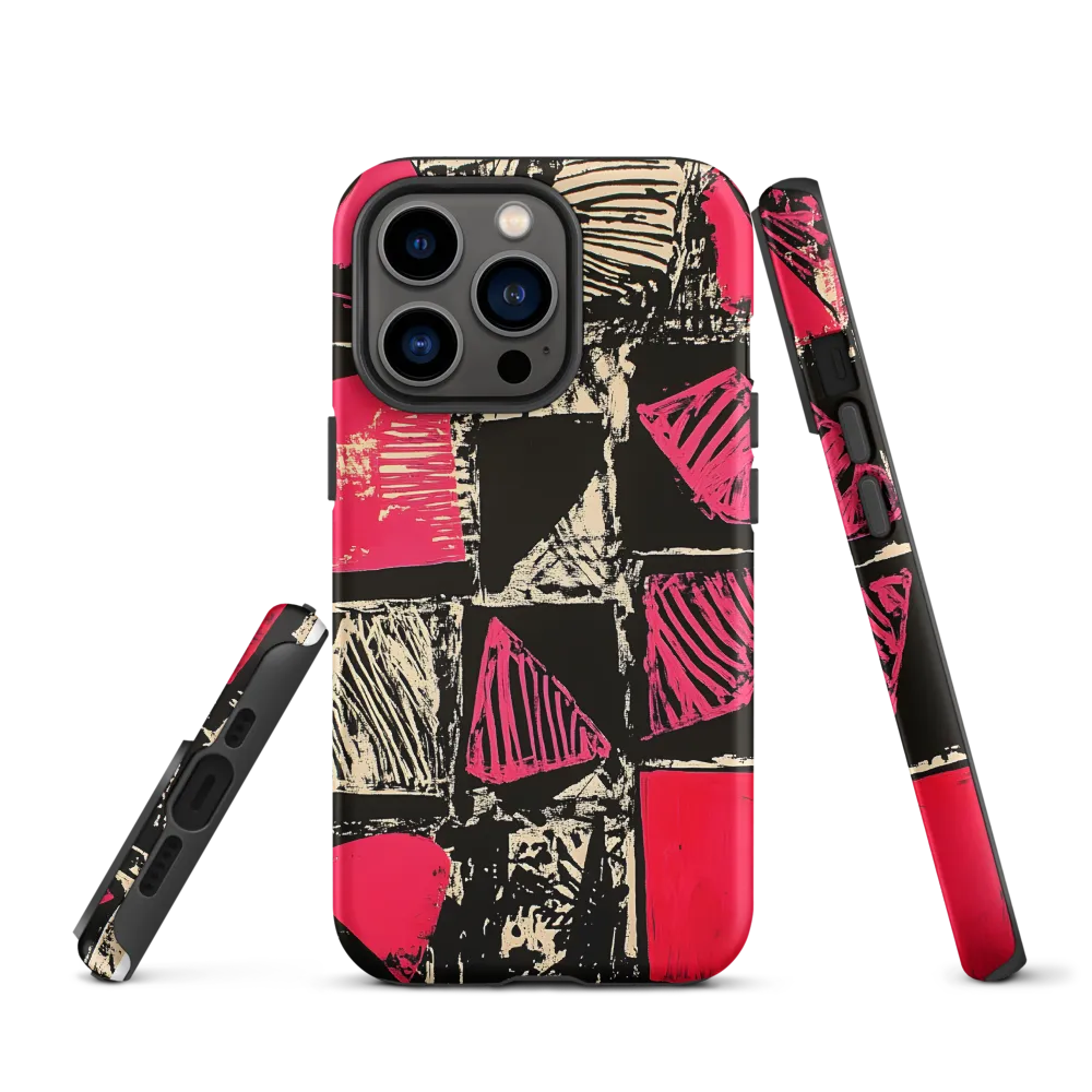 Geometric Symphony in Pink and Black