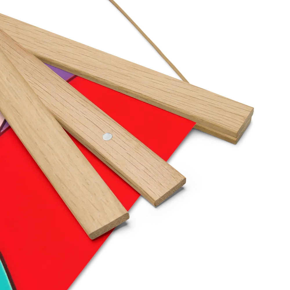 Playful Geometry in Color | Poster With Oak Wood Hanger | 18″×18″