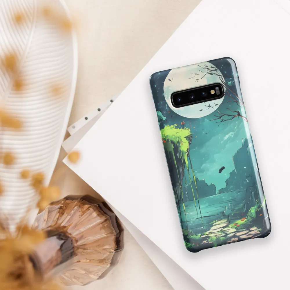 Moonlit Serenity: A Fantastical Landscape | Phone Case |  S10 Plus | Snap Case | Glossy