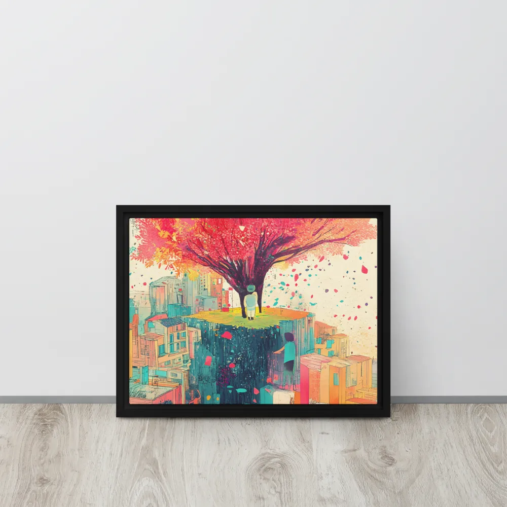 Whispers of Urban Dreams | Canvas with Black Frame | 12″×16″