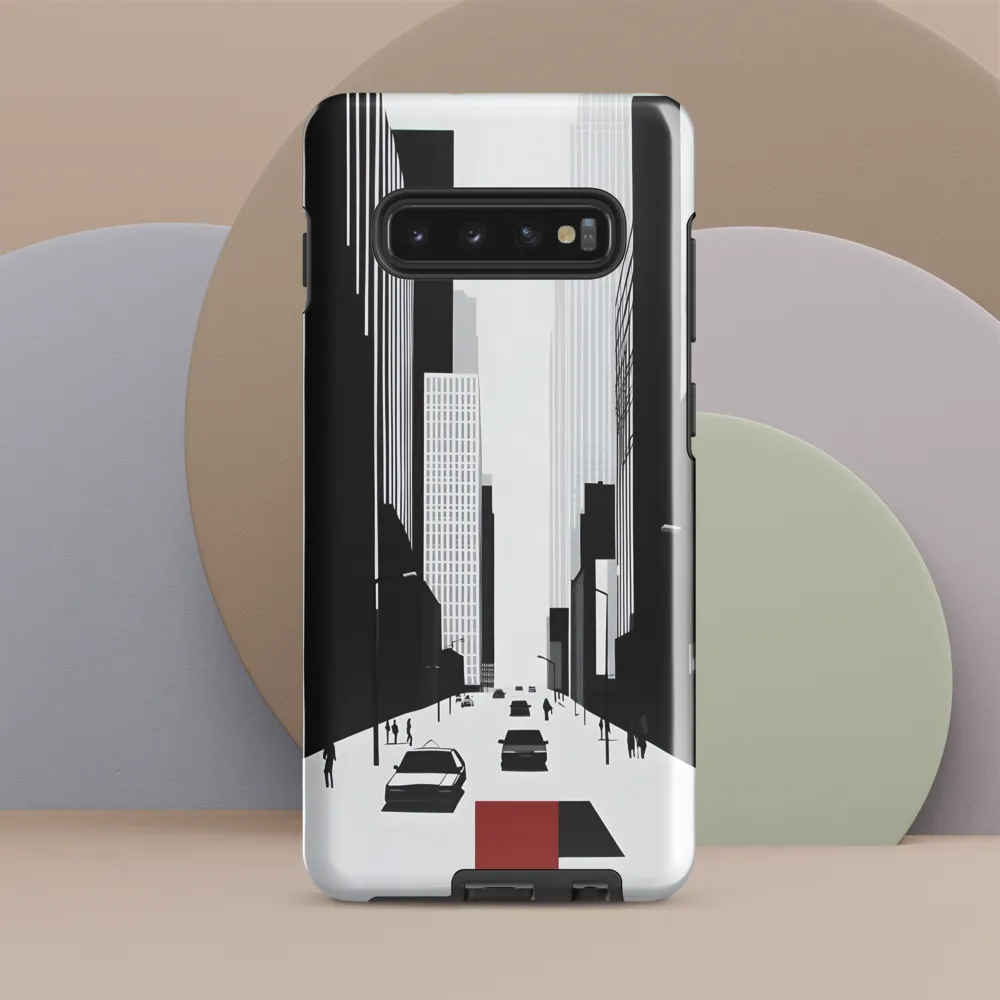 Urban Solitude: A Minimalistic Cityscape | Phone Case |  S10 Plus | Tough Case | Glossy