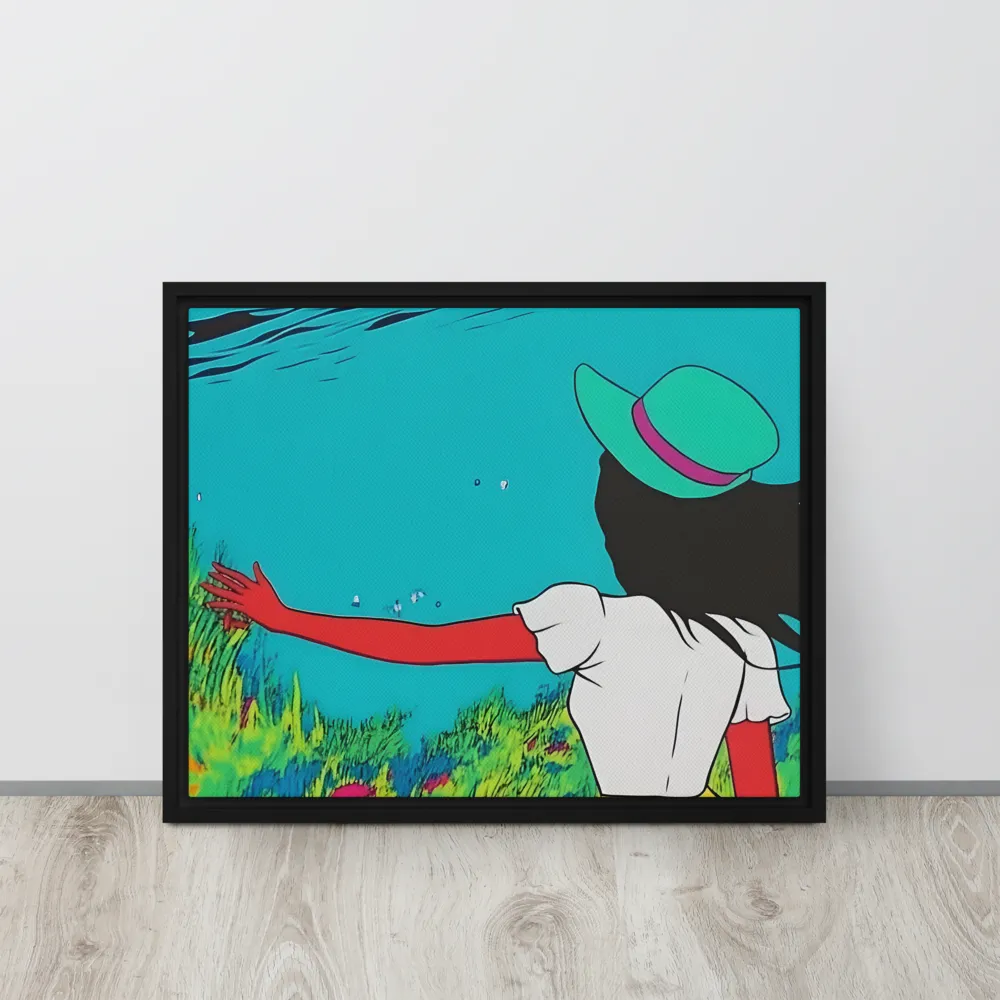 Whimsical Encounter | Canvas with Black Frame | 16″×20″
