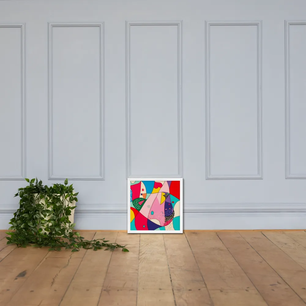 Playful Geometry in Color | Poster with White Frame | 14″×14″