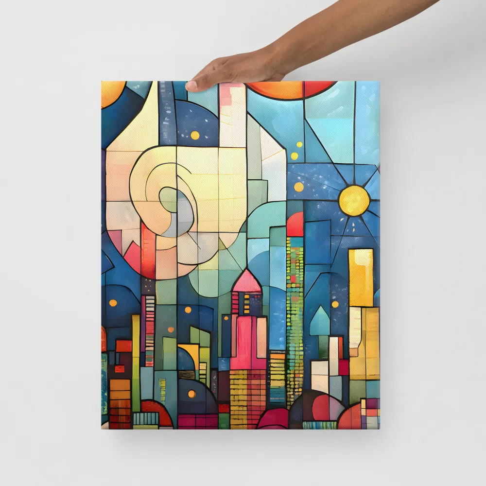 Geometric Harmony: A Vibrant Cityscape