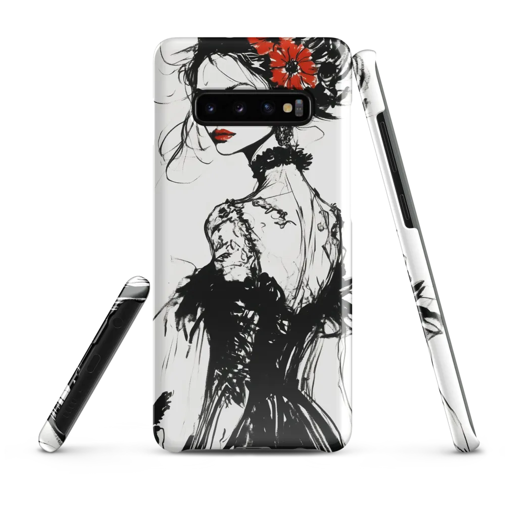 Elegance in Black and Red | Phone Case |  S10 Plus | Snap Case | Glossy