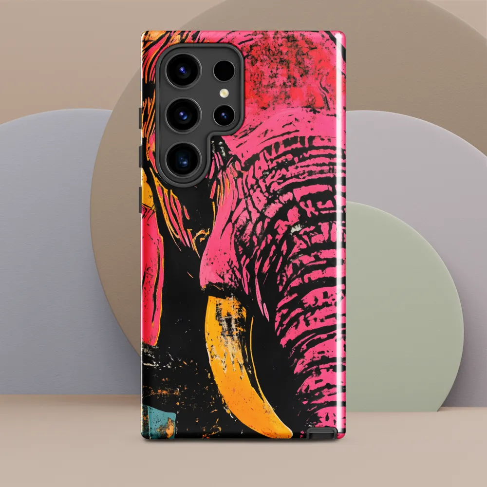 Bold Encounter: The Vibrant Elephant | Phone Case |  S24 Ultra | Tough Case | Glossy