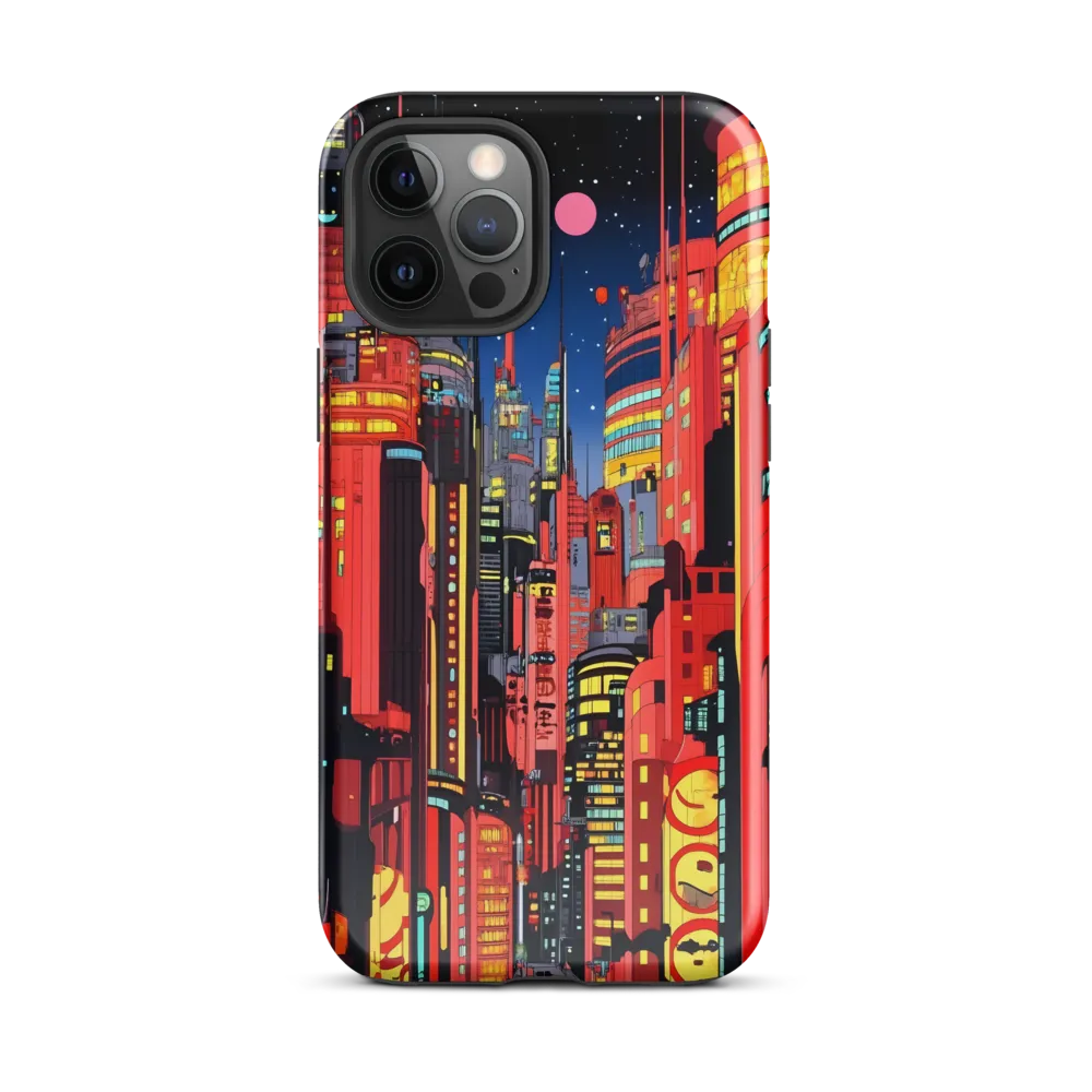 Neon Dreams: A Cyberpunk Cityscape | Phone Case |  12 Pro Max | Tough Case | Glossy