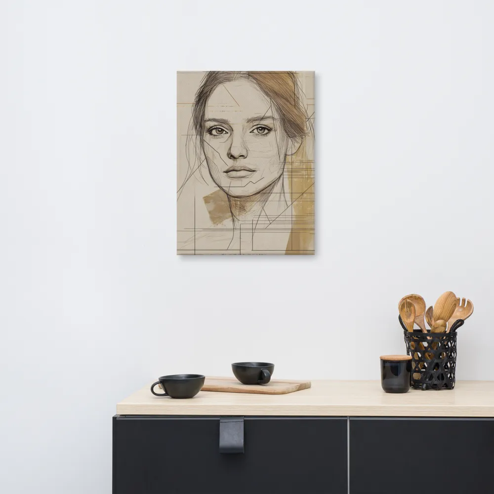 Geometric Elegance: A Modern Portrait | Canvas | 18″×24″