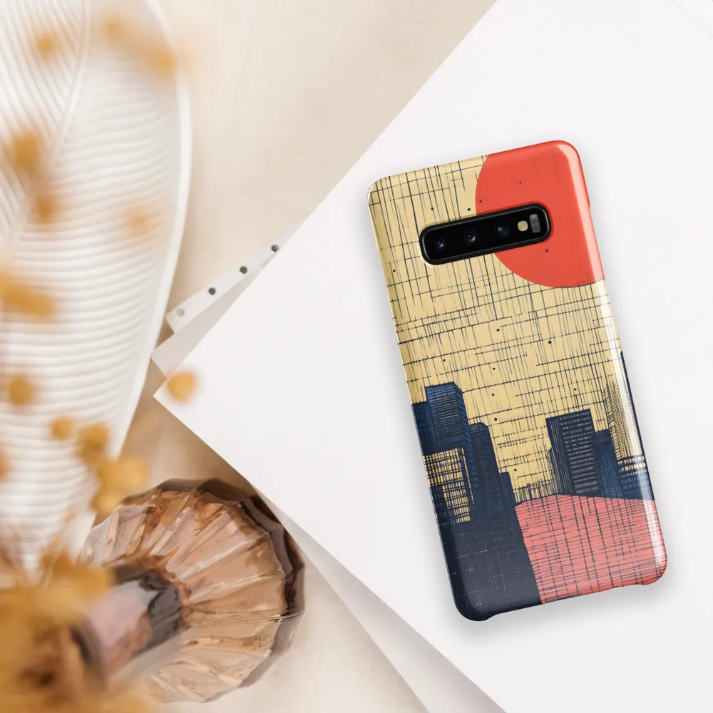 Urban Echoes: A Minimalist Cityscape | Phone Case |  S10 Plus | Snap Case | Glossy