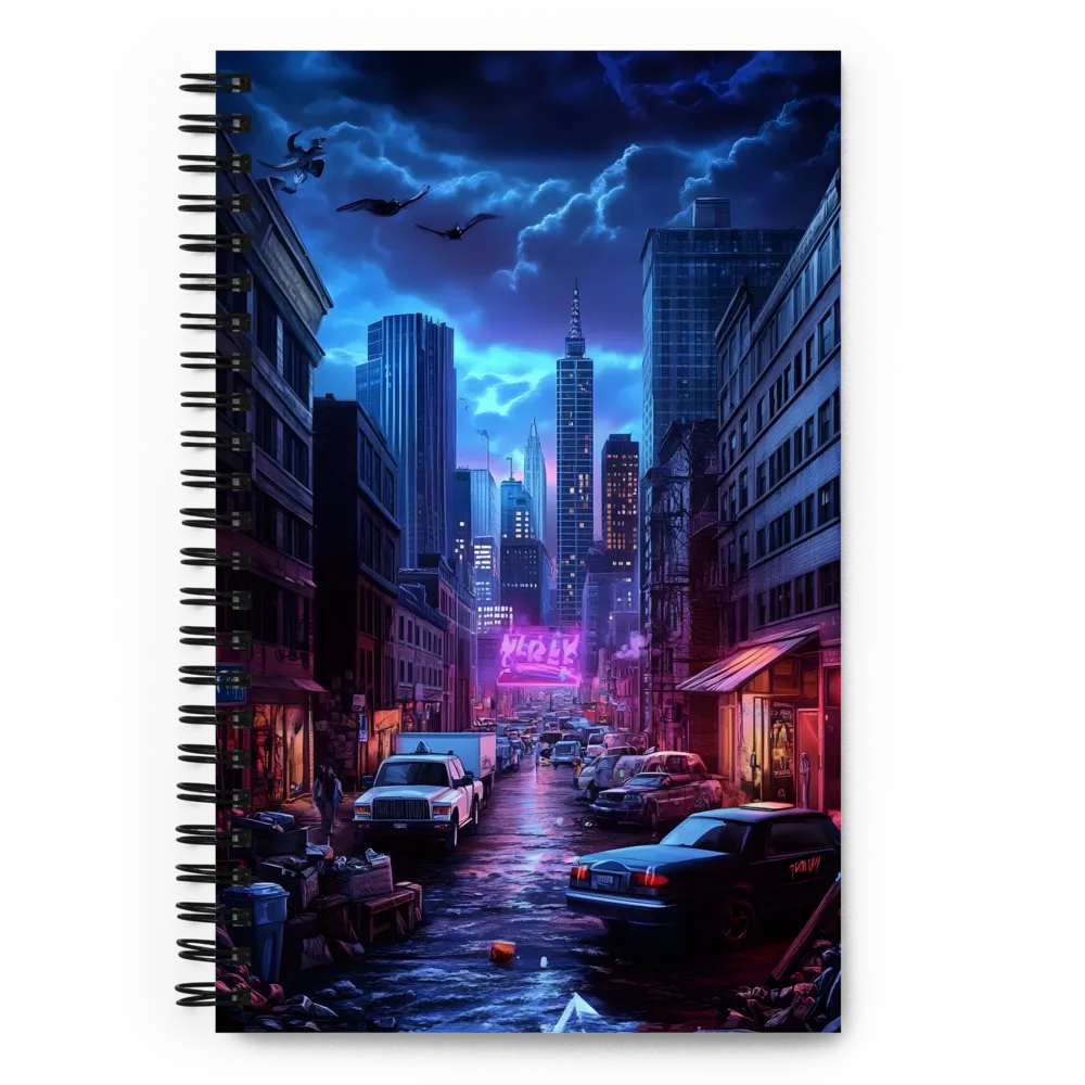 Urban Mystique: A Cyberpunk Night | Spiral Notebook