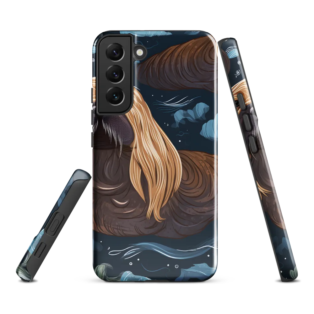 Whimsical Walruses in Deep Blue