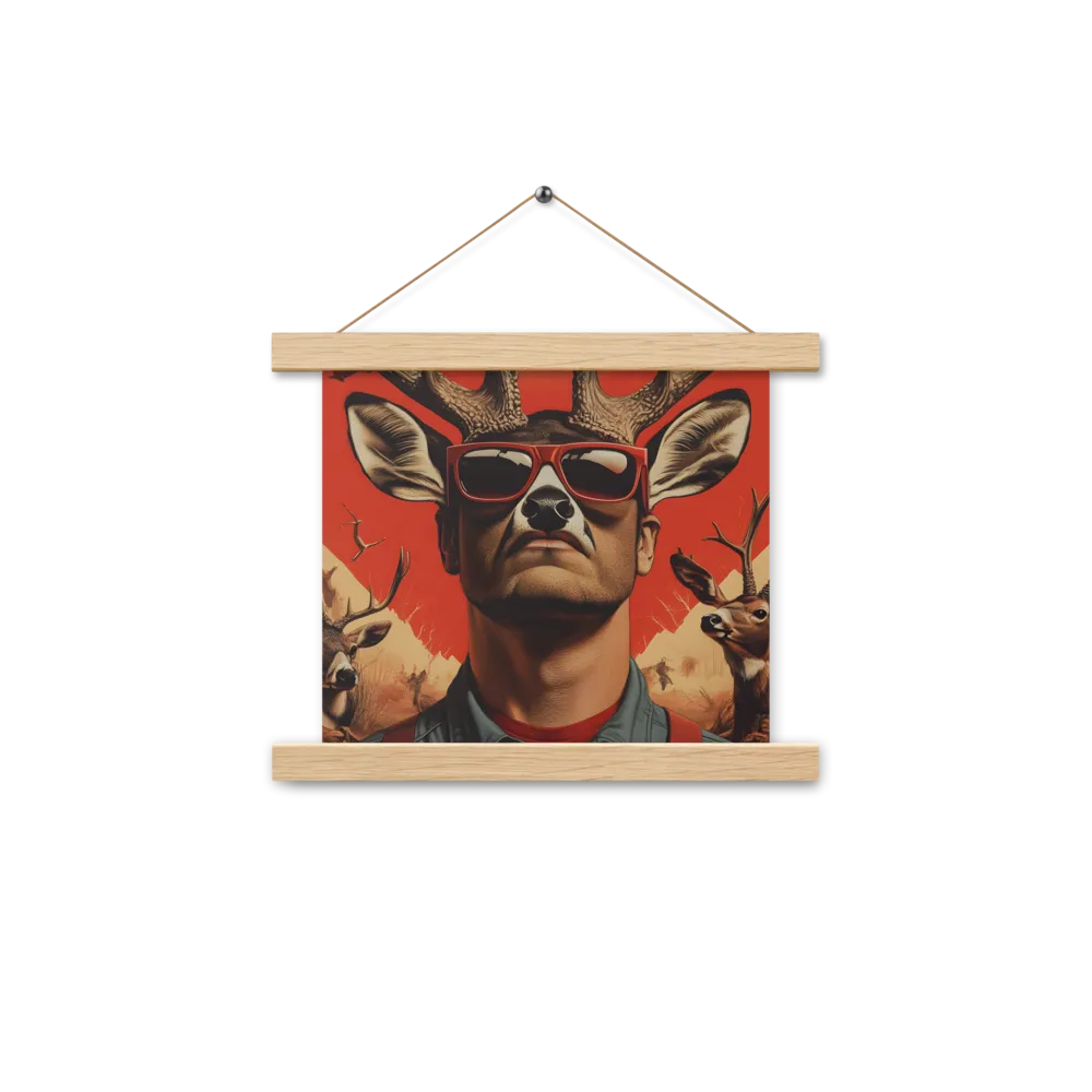 The Hunter's Spirit | Poster With Oak Wood Hanger | 10″×10″