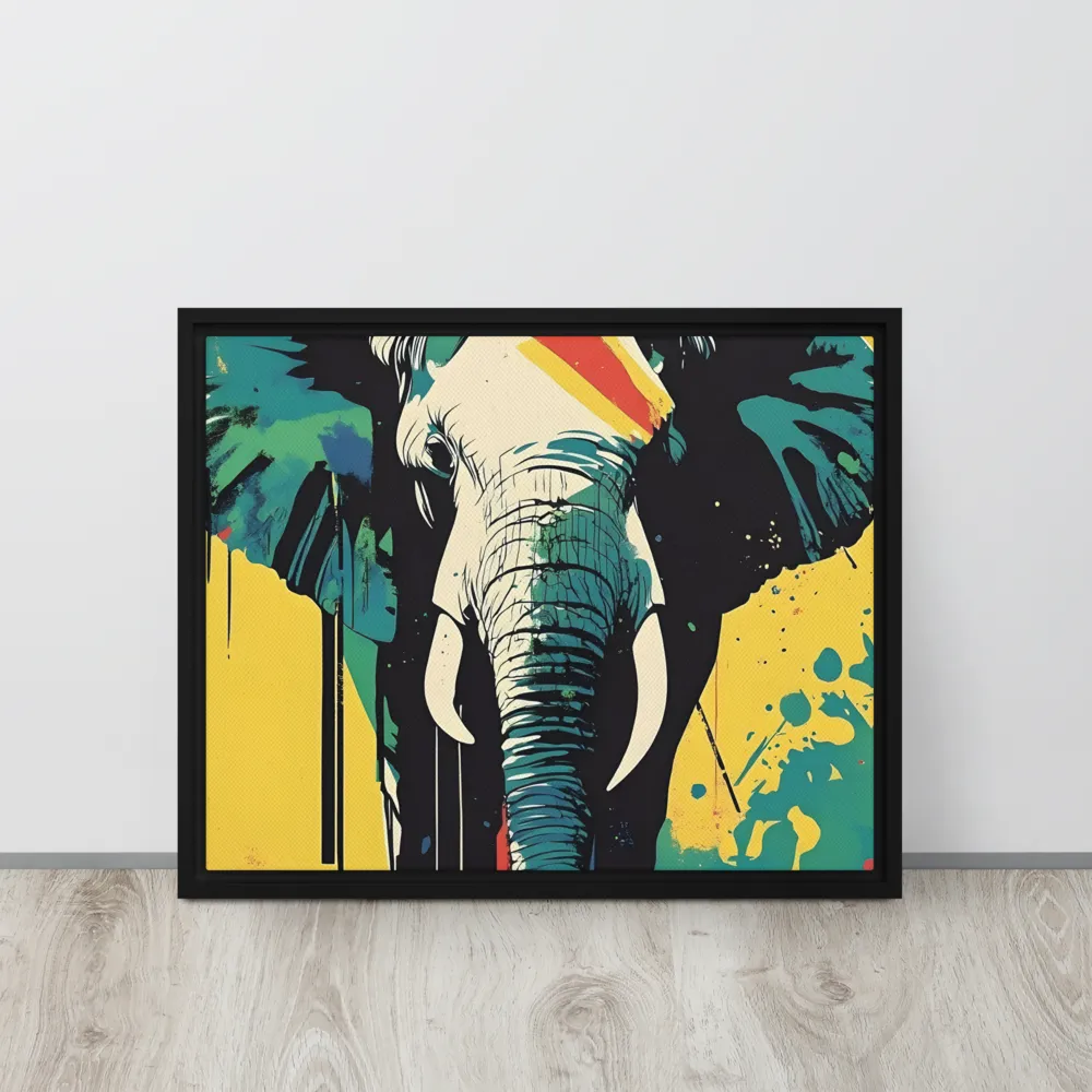 Elegance of the Wild: A Colorful Harmony | Canvas with Black Frame | 16″×20″