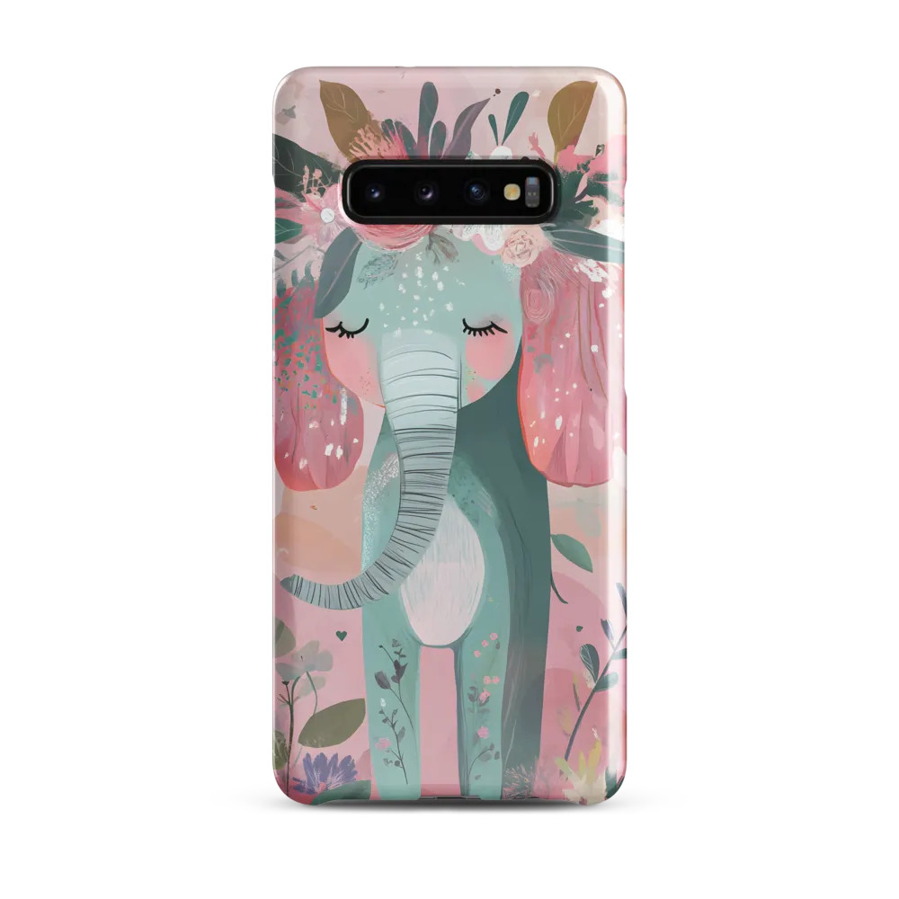 Whimsical Elephant in Bloom | Phone Case |  S10 Plus | Snap Case | Glossy