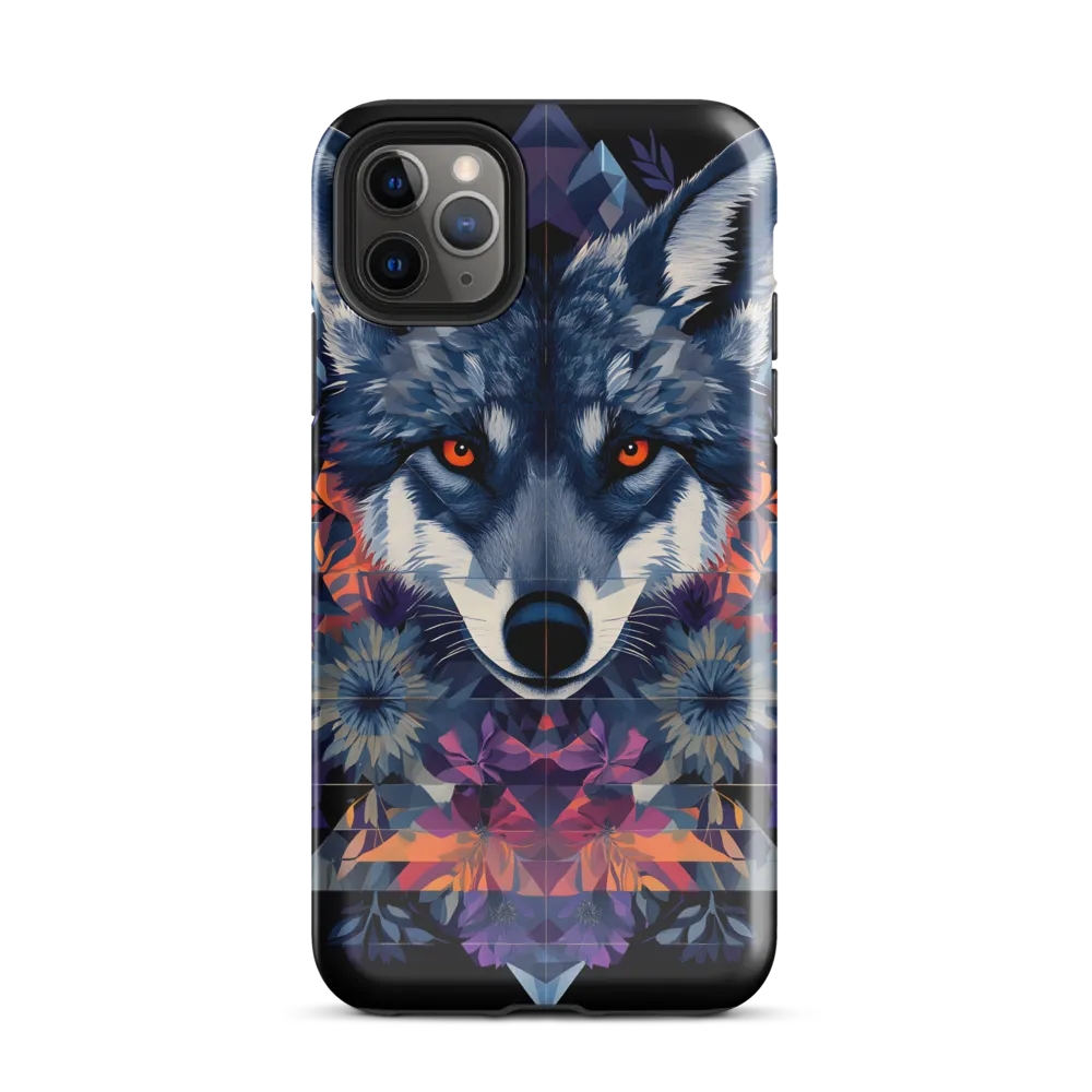 Mystical Wolf Amidst Floral Geometry | Phone Case |  11 Pro Max | Tough Case | Glossy