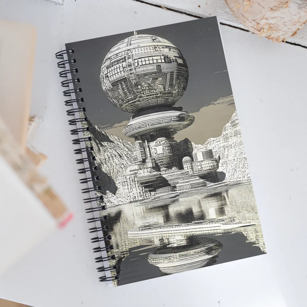 Reflections of a Futuristic Dreamscape | Spiral Notebook